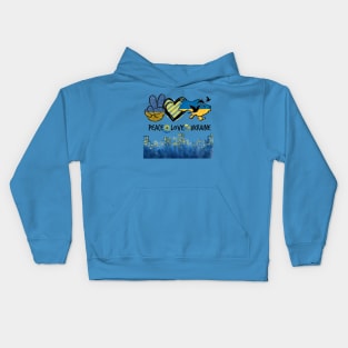 Peace for ukrainian cities Kids Hoodie